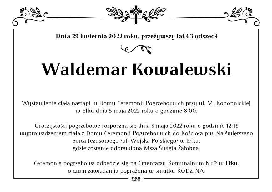 Waldemar Kowalewski - nekrolog